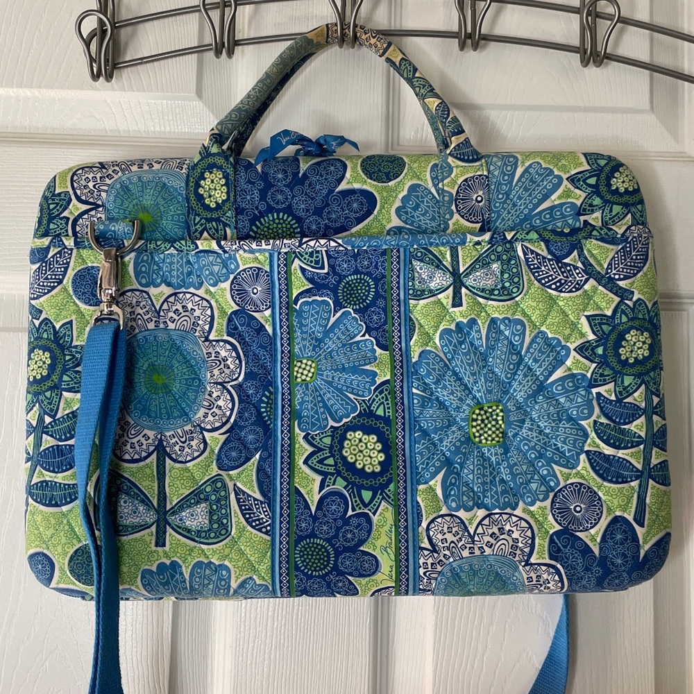 Vera Bradley Floral Quilted Laptop Bag With Shoulder Strap